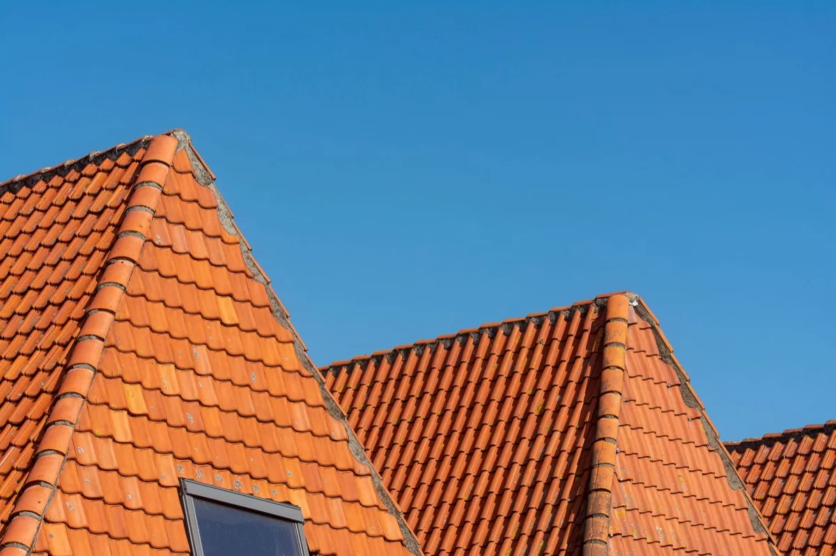 Clay barrel tile rooflines on homes in Concord, CA